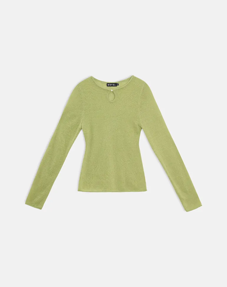 Jenya Long Sleeve Top in Knit Sage