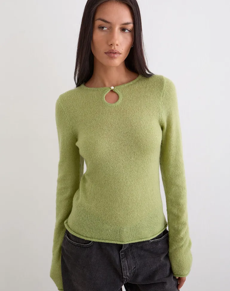 Jenya Long Sleeve Top in Knit Sage