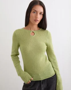 Jenya Long Sleeve Top in Knit Sage