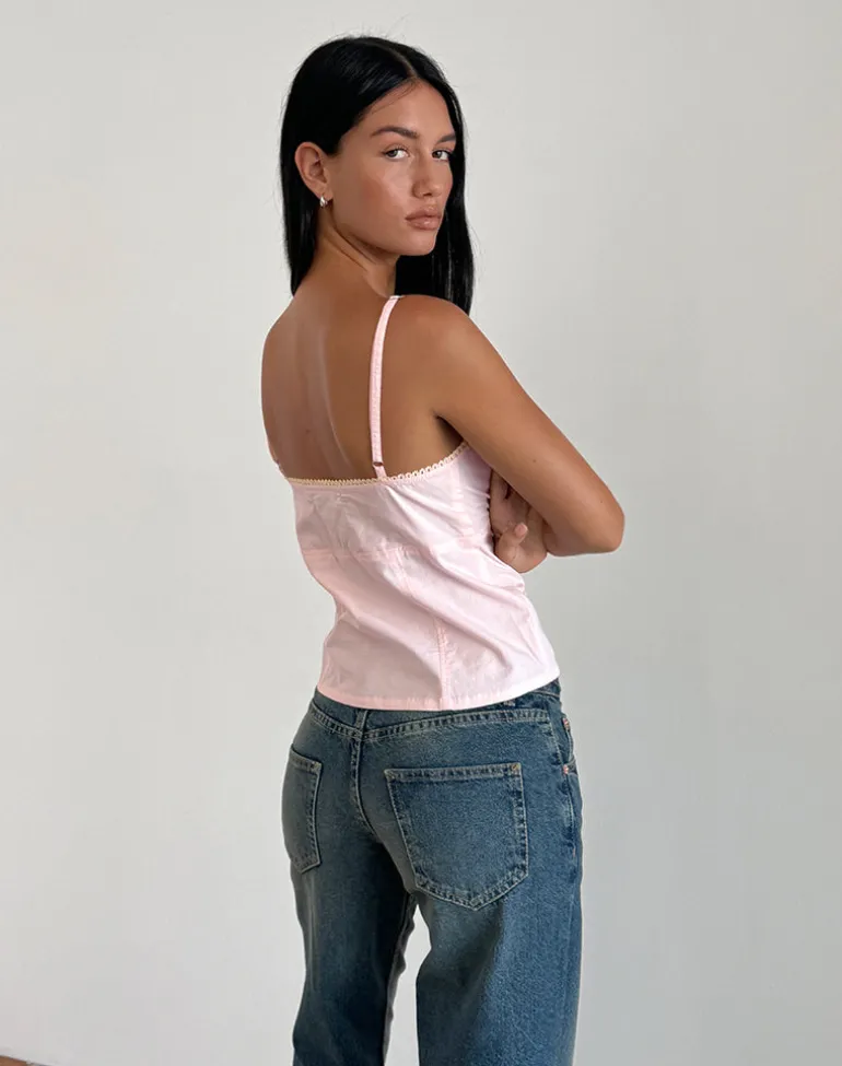Jepuni Cami Top in Light Pink Poplin