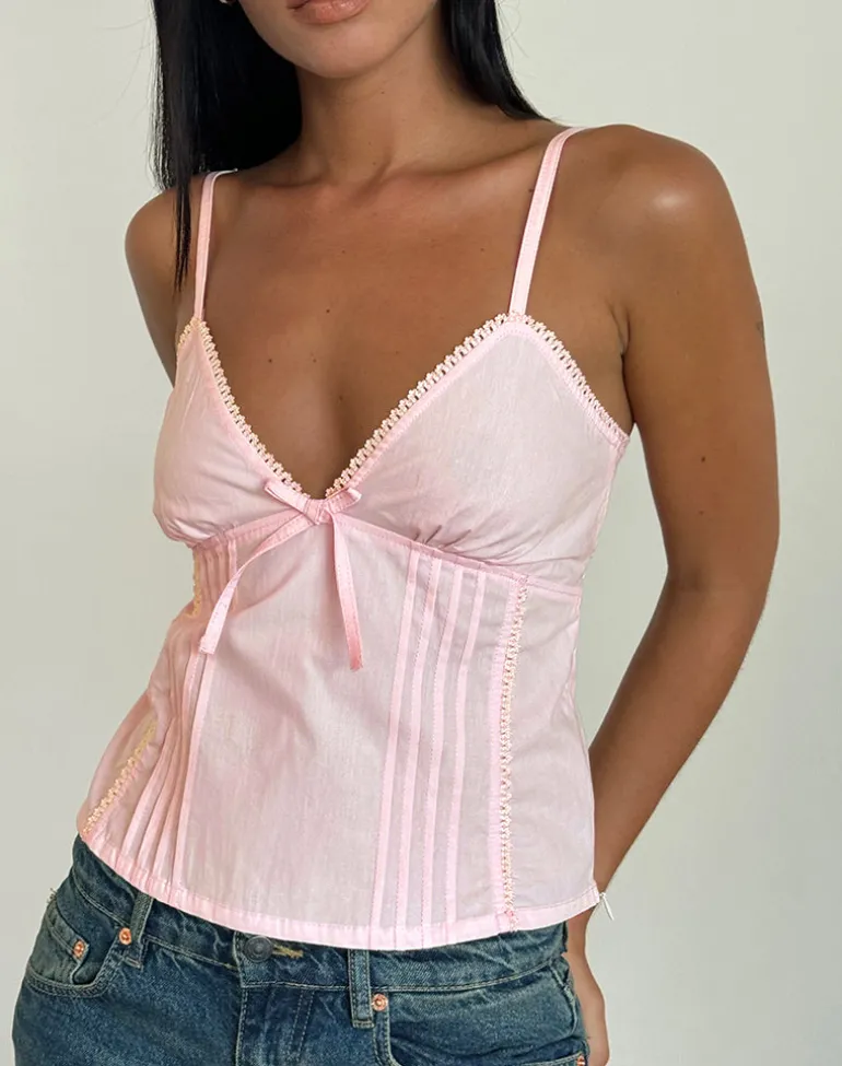 Jepuni Cami Top in Light Pink Poplin