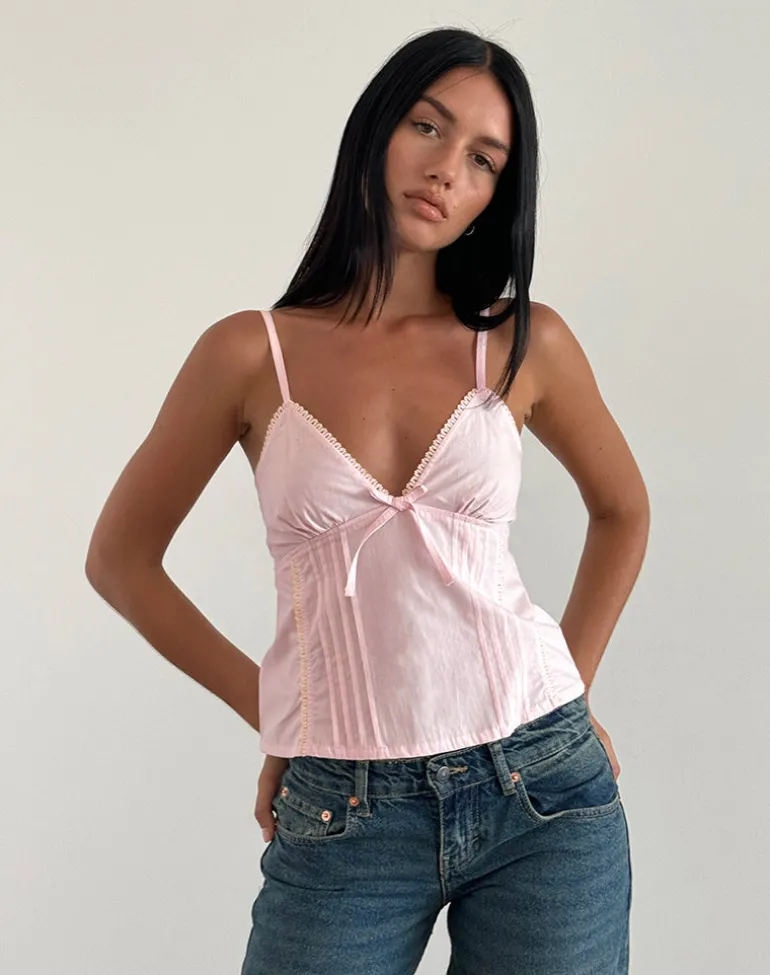 Jepuni Cami Top in Light Pink Poplin