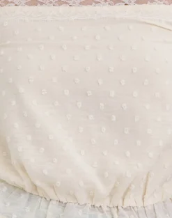 Jetlyn Top in Dobby Chiffon Cream with Lace Panel