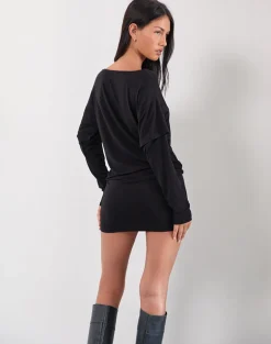 Jionni Sweater Dress in Hotfix Black