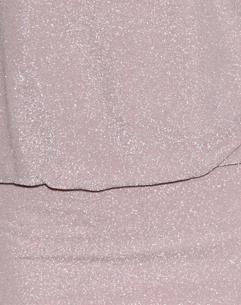 Joanka Tie Neck Dress in Shimmer Lurex Pink