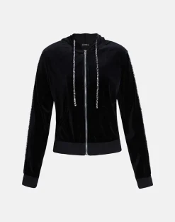 Jona Hoodie in Black with Rar Leopard Pipping
