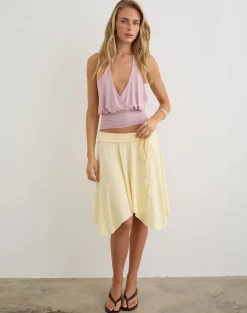 Joonmir Midi Skirt in Rayon Jersey Lemon