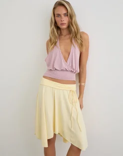 Joonmir Midi Skirt in Rayon Jersey Lemon