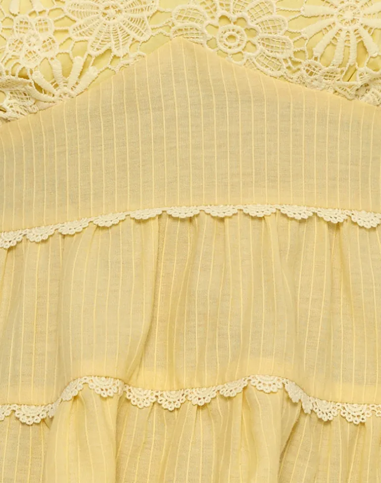 Juanita Frill Halterneck Top in Yellow