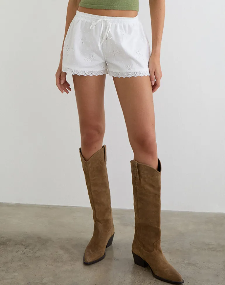 Judy Boxer Short in Broderie White