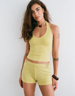 Jules Top in Shimmer Knit Yellow