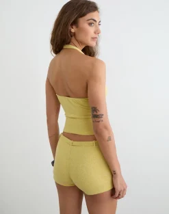 Jules Top in Shimmer Knit Yellow