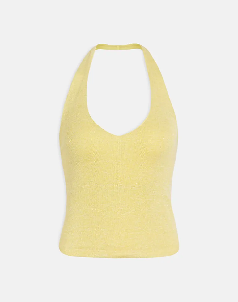 Jules Top in Shimmer Knit Yellow