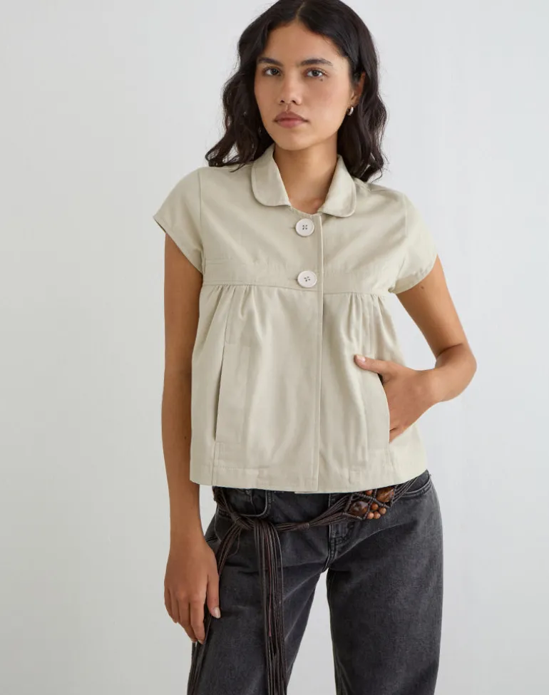 Kaelus Shirt in Cotton Twill Latte