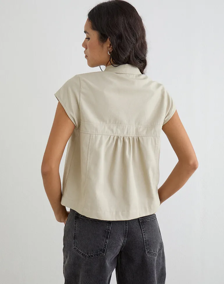 Kaelus Shirt in Cotton Twill Latte