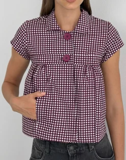 Kaelus Shirt in Mini Gingham Wine