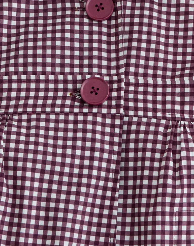 Kaelus Shirt in Mini Gingham Wine