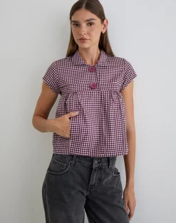 Kaelus Shirt in Mini Gingham Wine