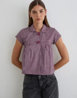 Kaelus Shirt in Mini Gingham Wine