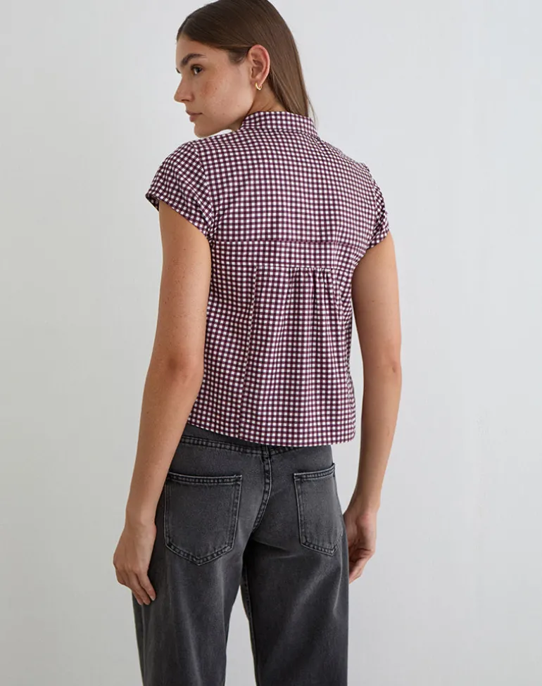 Kaelus Shirt in Mini Gingham Wine