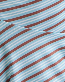 Kagari Mini Dress in Diagonal Stripe Light Blue