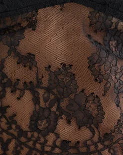 Kaika Plunge Cami Top in Eyelash Lace Black