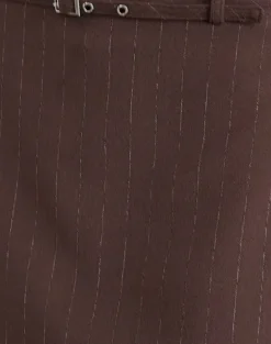 Kaimar Mini Skirt in Pinstripe Brown Tailoring