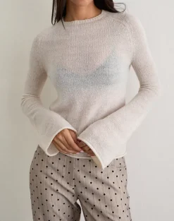 Kaleo Roll Edge Jumper in Knit Ecru