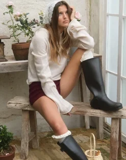 Kaleo Roll Edge Jumper in Knit Ecru