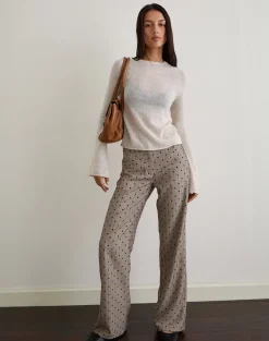 Kaleo Roll Edge Jumper in Knit Ecru