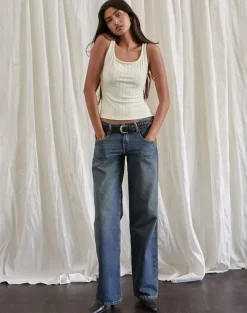 Kalinda Vest Top in Pointelle Ivory