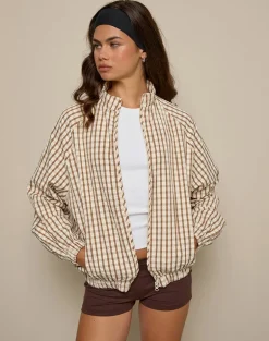 Kalle Shell Jacket in Brown Check