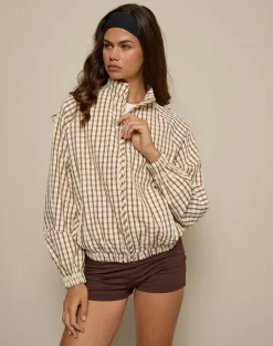 Kalle Shell Jacket in Brown Check