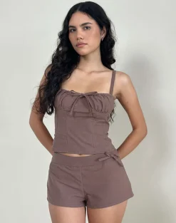 Kamden Cami Top in Linen Deep Taupe