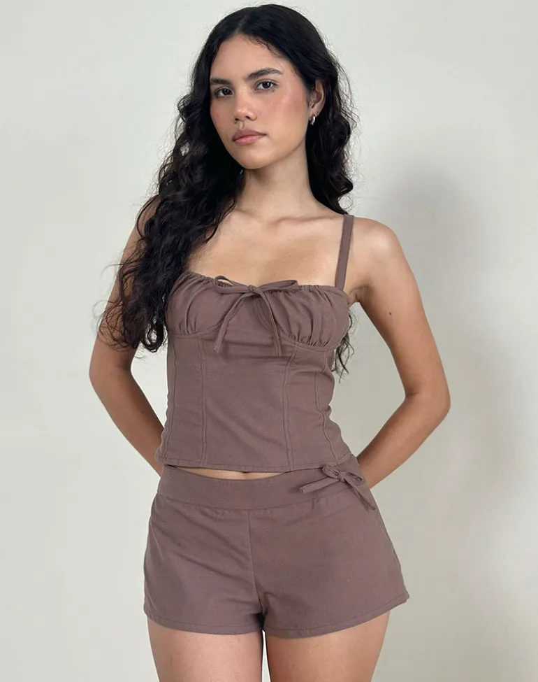 Kamden Cami Top in Linen Deep Taupe