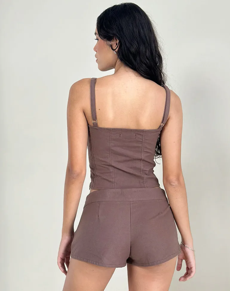 Kamden Cami Top in Linen Deep Taupe