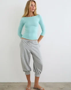 Kamsy Cropped Jogger in Grey Marl