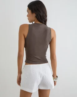Kanara Wrap Mini Skort in Broderie White