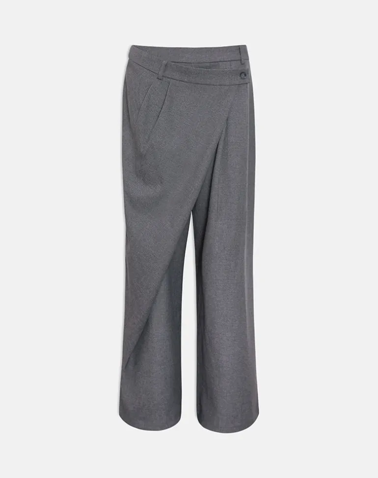 Kanna Asymmetric Trouser in Tailoring Charcoal