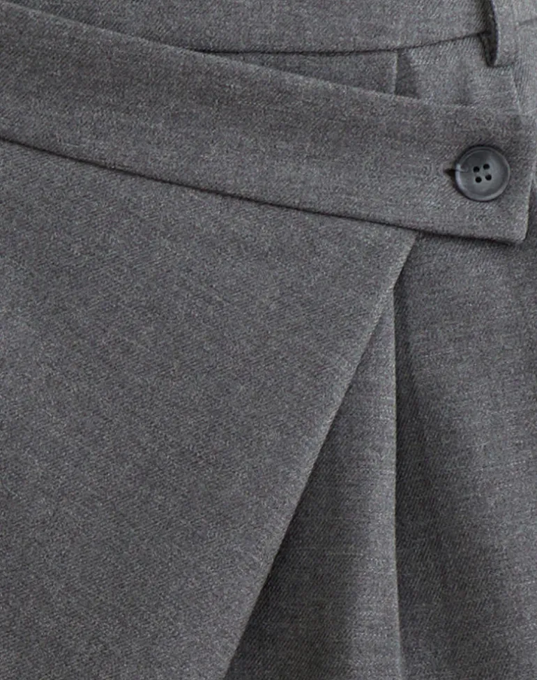 Kanna Asymmetric Trouser in Tailoring Charcoal