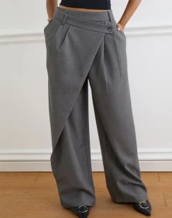 Kanna Asymmetric Trouser in Tailoring Charcoal