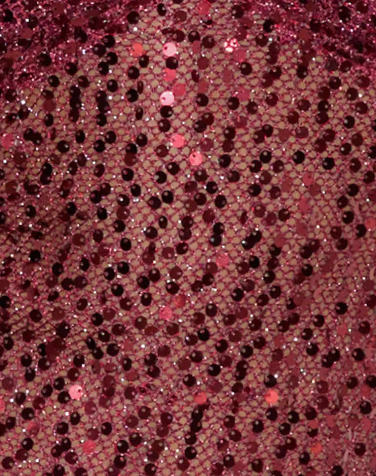 Karachi Triangle Cami Top in Sequin Burgundy