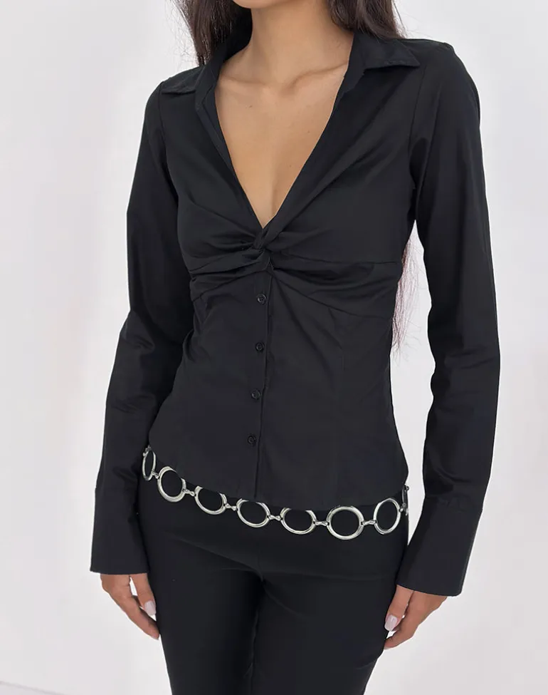 Karis Shirt in Poplin Black