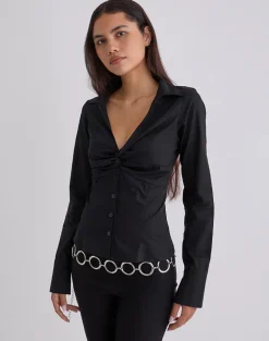 Karis Shirt in Poplin Black