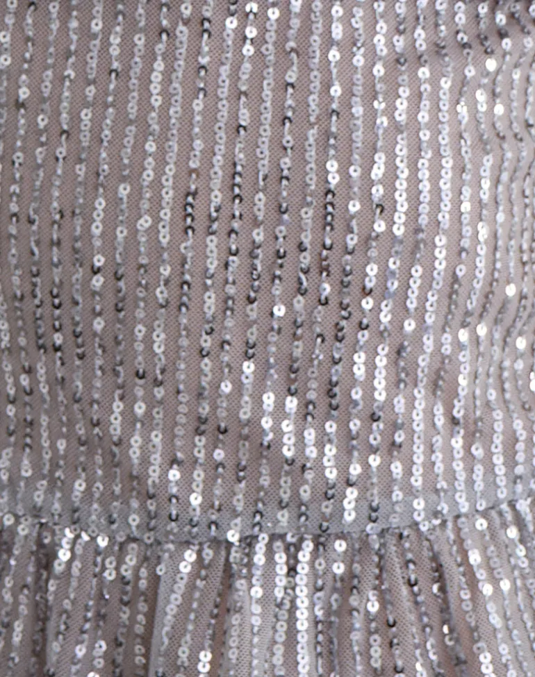 Karka Cami Top in Drape Sequin Grey