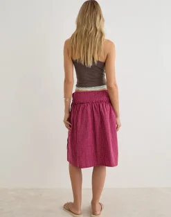 Kasma Skirt in Raspberry Shadow Check