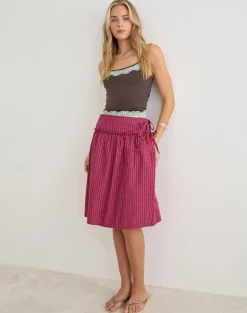 Kasma Skirt in Raspberry Shadow Check