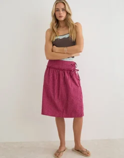 Kasma Skirt in Raspberry Shadow Check