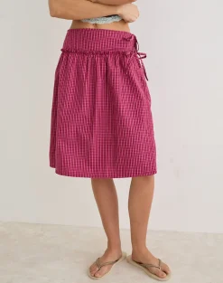 Kasma Skirt in Raspberry Shadow Check