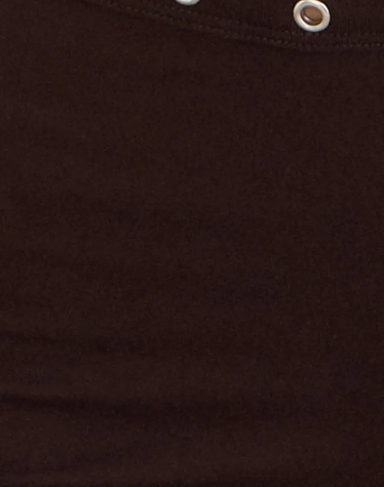 Kento Hot Pant in Bitter Chocolate with Eyelets